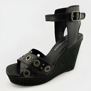 Lucky‎ Brand Women's Leander Black Wedge Sandal Size 6 M NWB